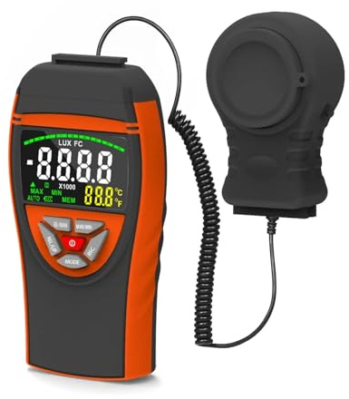 Esposimetro, Misuratore di luminosità digitale, elevata precisione e risposta rapida, rilevatore luce: utilizzato for il rilevamento a luce, display LCD, 1-400.000 lux(8801C)