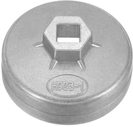 QUARKZMAN Clé Pour Filtre À Huile 15 Canelures 75mm Diamètre Intérieur 1/2 Entraînement Carré Type Coupe En Aluminium Outil De Démontage De Douille Métrique Pour Filtre À Huile