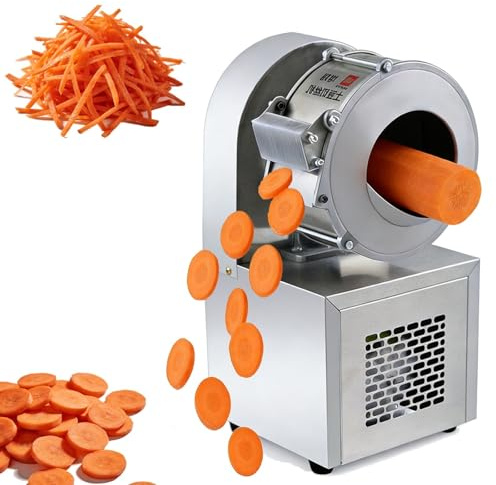 Electric Vegetable Slicer & Shredder Machine, Heavy-Duty Stainless Steel Food Cutter for Commercial Use - Efficient Vegetable and Fruit Processing