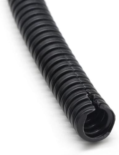 Tubo flessibile corrugato, tubo nero aperto isolato in PP, manicotto protettivo for filettatura filo in plastica, 7,5 mm-34,5 mm.