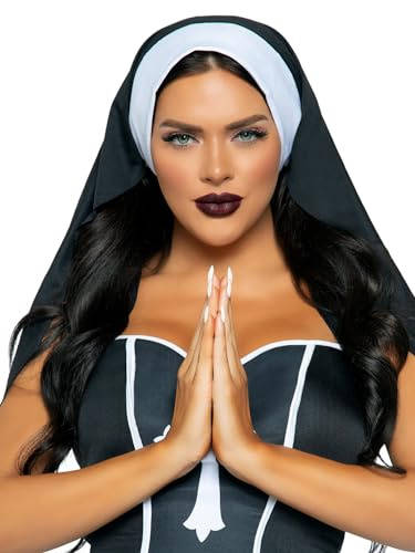Leg Avenue Damen Nonne Habit Cap Kostüm Zubehör