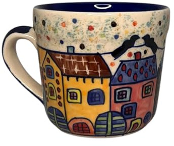 Gall&Zick XL Tasse Kaffeetasse Teetasse Geschirr Keramik Bemalt Bunt Groß Set/2