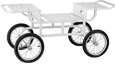Royal Catering RCZT-01W Carrito para Máquina de Algodón de Azúcar (4 Ruedas, 2 Superficies de Apoyo 36/54 x 46 cm, Acero Lacado) Blanco