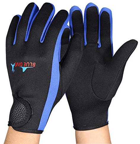 Paire/Ensemble de Gants de Sport Nautique 1.5 MM Gants de plongée en Nylon néoprène Combinaison de Doigt Complet Hommes Femmes Gants de Sport Nautique pour la plongée en apnée Kayak Surf