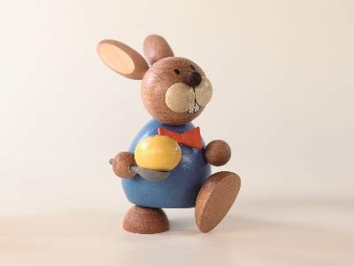 Osterartikel Osterhase Eierläufer Höhe=9cm NEU Osterdeko Osterhasenfigur Ostern Korb Osterei Frühling Erzgebirge Seiffen Hase Blumen