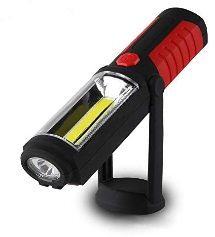 BAJIE Linterna Led Luz de Trabajo Lámpara de antorcha de Mano Flexible Linterna Plegable Luz de Trabajo Lámpara de inspección Recargable magnética 360 Grados Negro