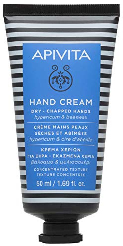 Apivita Crema de Manos Pieles Secas y Dañadas 50 ml – Textura Concentrada • Reparación e Hidratación Intensiva • Con Cera de Abeja, Manteca de Karité y Aceites Naturales