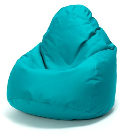 Ecopuf Fuzzy | Puff Poltrona Sacco - da Interno e Esterno - A Antistrappo Antimacchia - Imbottitura Polistirolo A Doppia Zip - Dim 80x110cm