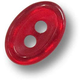 Knopfparadies - 10er Set kleine, ovale, rot Schimmernde Kunststoffknöpüfe. Ø: ca. 8x11mm!