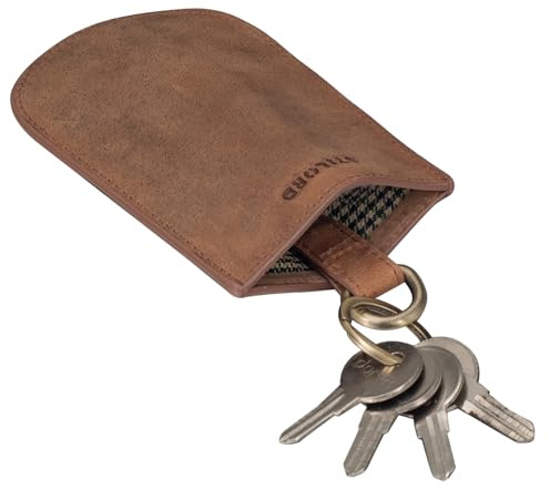 STILORD Toby Porta Llaves Piel Vintage Organizador Llavero Cartera para Tarjetas Moneda Llaves Pequeño Estuche de Llaves para Bolso de Mano de Cuero Genuino Color:Torino - marrón