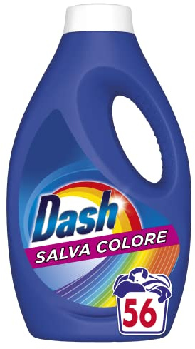 Dash Flüssigwaschmittel, 224 Waschgänge (4 x 56), Farbschutz, leuchtende Farben und gründliche Reinigung