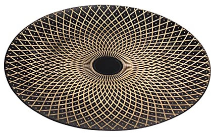 Werner Voss GmbH Platzteller Rhombs - schwarz/Gold - Kunststoff - D. 33 cm - 50% Polypropylen, 50% Calciumcarbonat