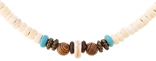 Made by Nami Surfer Halskette mit Kokosnuss Perlen - Herren Surfer-Kette Holz-Perlen - Handmade Strand-Schmuck - Wasserfest