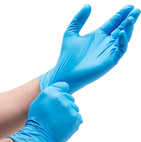 TELEVASO 200 Guantes de nitrilo desechables sin polvo guantes sin latex de un solo uso ajustables y elasticos varias tallas (XL)