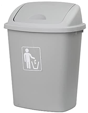 Pattumiera Swing-Top Pattumiera da Cucina da 6,6 galloni, pattumiera in plastica, pattumiera per Interni o Esterni (Grigio)