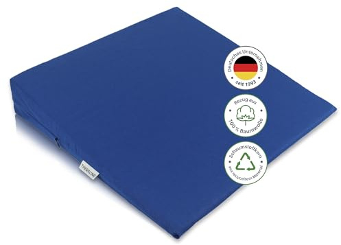 Theraline Keilkissen Auto & Stuhl - Orthopädisches Sitzkeilkissen mit Bezug | Orthopädisches Keilkissen aus hochwertigem Schaumstoff - Premium Sitzkeil für Autositz & Bürostuhl mit waschbarem Bezug