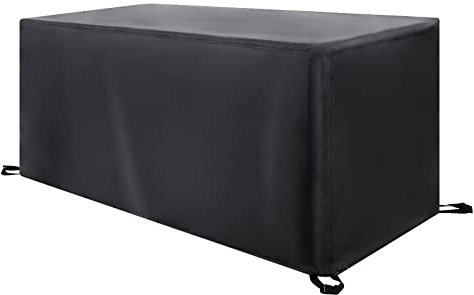 HSFFBHFBH Abdeckung Gartenmöbel - 225x225x80cm(LxWxH) Schwarz 420D Oxford Gewebe Rechteckig Abdeckplane Gartenmöbel Winddicht UV-Beständiges für Gartentische und Möbelsets