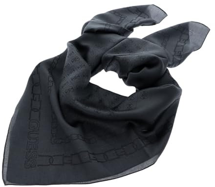 GUESS Tuch Kefiah Scarf Coal Logo anthrazit