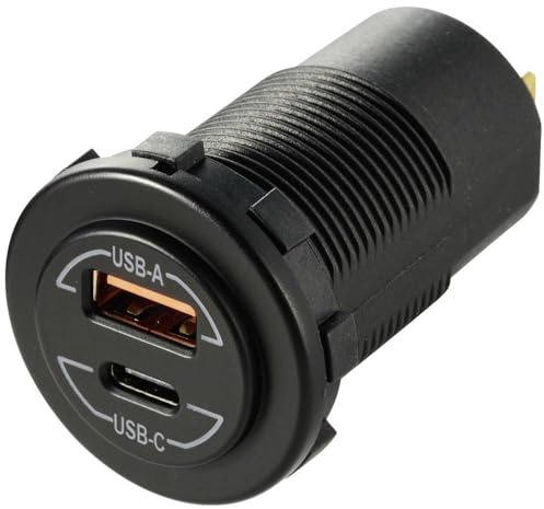 VOLTCRAFT Prise Femelle USB à encastrer Power-Delivery pour Voiture 60W 12/24 V