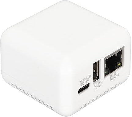 Yunir Servidor de Impresión Inalámbrico, USB 2.0 256 GB Red LAN Imprimir Compartir Servidor de Impresión de Red de Computadora, para XP para Android para Linux 3.4 (Enchufe de