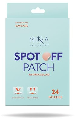 MIKKA Spot Off Daycare Patches, Unsichtbare Hydrokolloid Anti-Akne Pflaster für Gesicht, Pickel-absorbierende Pflaster, 24 Akne und pickel Pflaster, Koreanischen Ursprungs