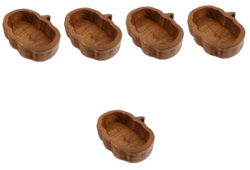 Amosfun 5St Kürbis-Holzschalen-Kompott Dessertschale Nüsse Schalen Dessert-Servierplatte Halloween-Snackplatte Snack-Platte Käsebehälter kompakter Futternapf Schale im Kürbis-Design