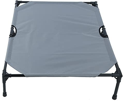 Ausla Erhöhtes Hundebett, Atmungsaktives, Faltbares Hochbett mit Wasserdichter Mitte, Atmungsaktivem Netz, Gummifüßen, Metallrahmen, für den Innen und Außenbereich