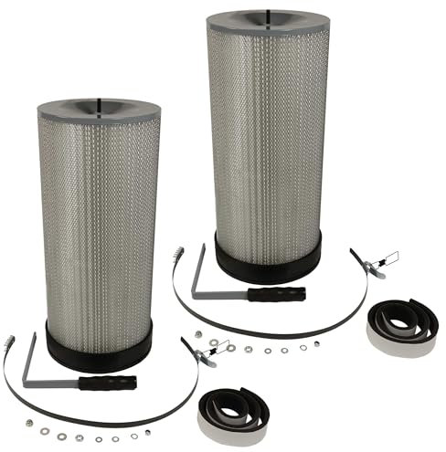 vhbw 2x Feinstaubfilter Ersatz für Holzmann 9120058378508 für Absauganlage - Feinstaub-Filterpatrone mit Reinigungsbürste