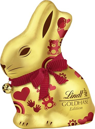 Lindt Schokolade GOLDHASE Glücksbringer Edition | 200 g | Charity GOLDHASE Vollmilch-Schokolade zu Ostern | Oster Schokolade | Schokoladengeschenk | Schokoladenhase | Osterhase