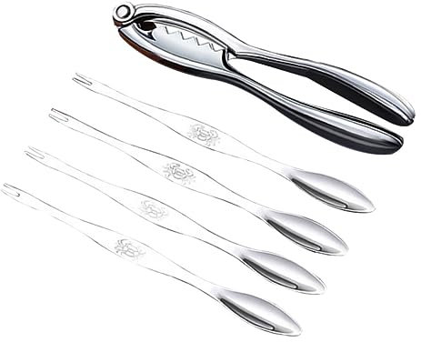 Amosfun 1 Satz 5 STK Krabbenklauen Krabbenwerkzeug Werkzeug zur Auswahl von Meeresfrüchten Krabbenset fischbesteck Krabbenzange Hummerschäler Cracker mit Meeresfrüchten Rostfreier Stahl