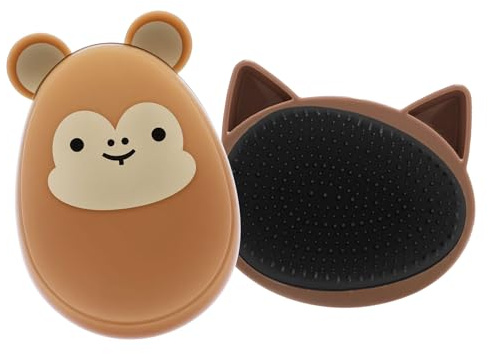 Hair Brush for Kids Anti-static Soft Massage Flexible Bristles Hair Comb for Women Girls Braids Curly Straight Long or Short Wet Or Dry Hairbrush Shower Travel Cat&Monkey