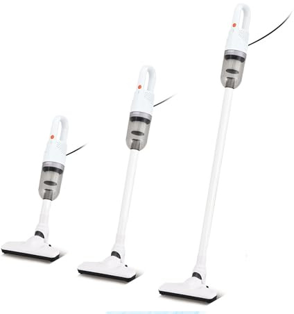 TROURAY Aspirapolvere portatile, ultra leggero, mini aspirapolvere portatile per la casa, 6 in 1, per auto, peli di animali domestici (cavo bianco)