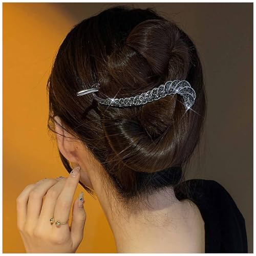 Cybche Große Strass Haarspangen Schwarz Cz Haarspange Clip Kristall Banane Haarspange Cz Haarnadel Französisch Stil Twist Haarspange Dekorative Haarschmuck Schmuck Für Frauen Kopfschmuck (schwarz)