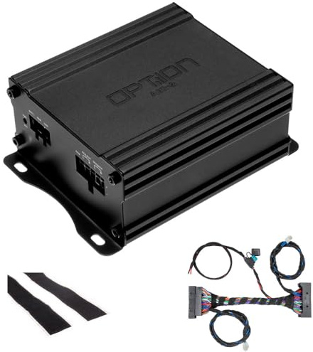 OPTION AIR-2 förstärkare kompatibel med VW Golf 8 VIII (typ CD, från ca Byggår 2019 med H/K ljudsystem fritt fabrik) – 100 % Plug & Play Mini förstärkare ljudnivå inklusive fordonsspecifik adapter