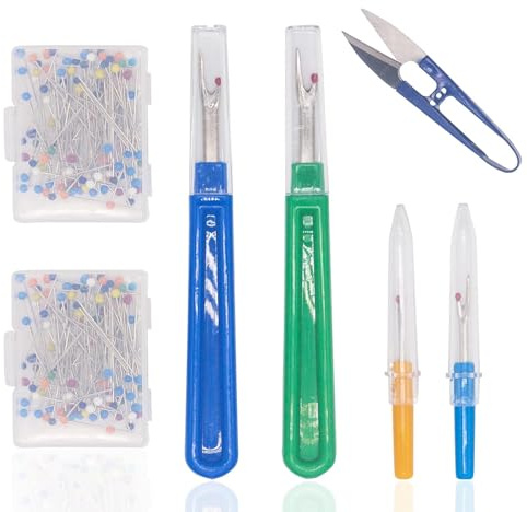 4 Pezzi Professional Separatori Cuciture,Seam Ripper e Thread Remover Kit,Taglia Separatori con custodia protettiva,Taglia Filo Seam Ripper,Taglia-Ripper Tagliafili,per DIY