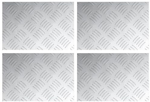 vidaXL Treppe Tritt Rechtwinklig 4 pcs Silber 30 x 20 cm Aluminium, Wohnzimmer, Moderne Treppenstufen, langlebige Rautenmuster-Sicherheitsmatten, rutschfeste Schutzmatten für innen und außen