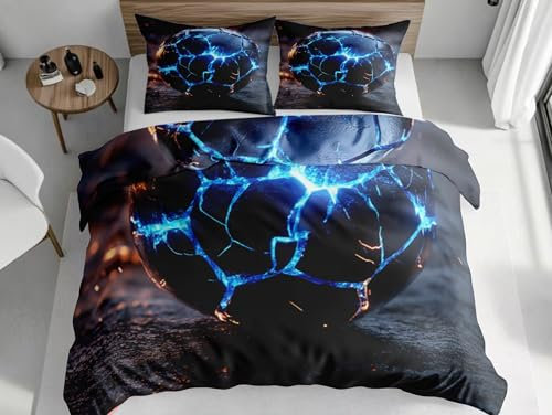 SKOEUI Set di Biancheria da Letto Calcio Astratto Set Copripiumino in