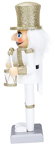 IMIKEYA Soldat Casse-Noisette en Bois Blanc Platine Taille Unique Ornement Décoration De Noël Festive pour Maison Et Bureau