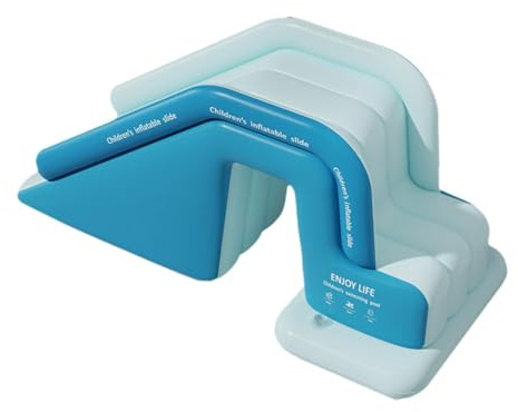 Fzaqwen Poolrutsche, Wasserrutsche, Stabil für, Praktische Tragbare PVC Wasserrutsche für Garten, Sommer, Aufstellpool, Terrasse, Blau