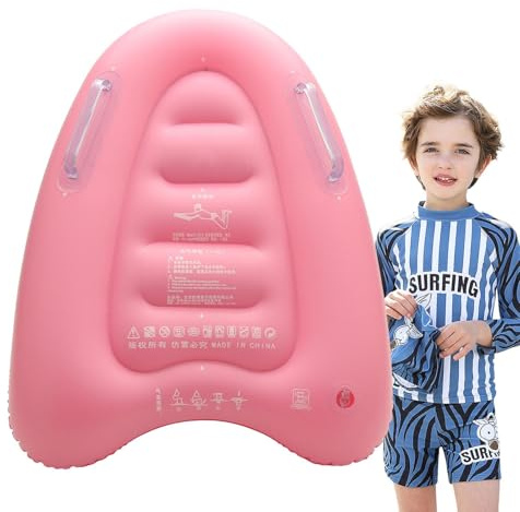 Aufblasbares Schwimmbrett für Kinder, Bodyboard mit doppelten Griffen zum Schwimmenlernen, leichtes Board für, Pool, See, Meer, Wassertraining, Sommerspaß