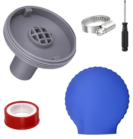 ZIJANG Buse de Refoulement Piscine Hors Sol, Plastique ABS Buse de Remplissage de Piscines, Accessoires Piscine Hors Sol avec Raccords, pour Raccordement Sorties-Piscine de 32 mm de Diamètre