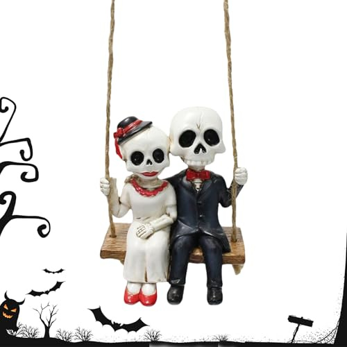 Adorno Colgante de Halloween para Parejas, Figuras de Esqueleto de Resina, decoración al Aire Libre, Aleros de Ventana espeluznantes, Patio, Cocina, Patio, Porche, decoración navideña para