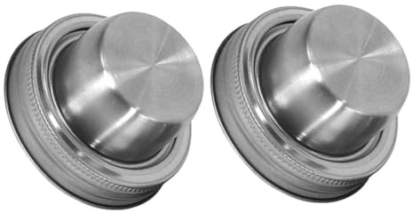 Hohopeti Mason Jar Shaker Lids 2pcs 304 Stainless Steel Cocktail Shaker Covers Pepper Spice Filter Caps for Mason Bottle Jars Home Bar Accessories