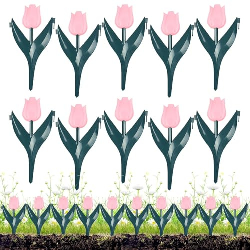 Eventerde Cercado para Parterres,10 Piezas Borde Decorativo de Jardín | Decoraciones para Plantas de Entorno Rural Área de Piscina Patio Trasero Zona de Juegos Cerramiento para Mascotas