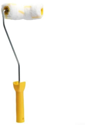 Qualoramall Farbroller-Set mit gebogenem Rohr mit Edelstahlrahmen und Polyester-Bürstenköpfen, Multi-Winkel-Design zum Lackieren von zylindrischen und diagonalen Rohren 1 1/4 bis 2 1/4 (Biegepinsel)