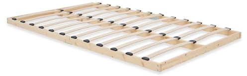 Homestyle4u Lattenrost 120x200 cm Rollrost Kiefer Massiv 24 Latten | Federholzrahmen aus Kiefernholz – ergonomische Unterstützung, einfache Selbstmontage, passend für gängige Bettrahmen