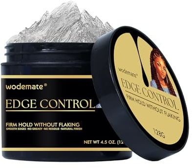 wodemate Gel Coiffant Pour Tresse de Cheveux - Fixation Cire Capillaire Pour les Contours, Gel Cheveux Afro Pour Femmes, Edge Control Styling Wax, Tenue Forte, Non Grasse, 128G