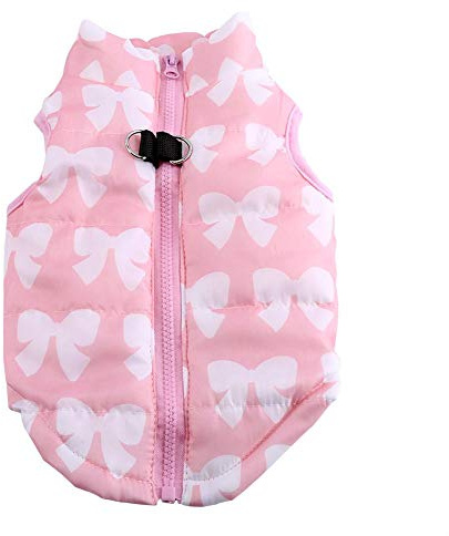 Winterjacke für Hunde und Katzen, leicht, warm und bequem mit Schleife, für Chihuahua und andere Haustiere, in 4 Größen und Farben erhältlich(Medium)