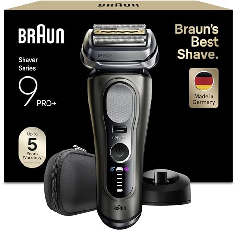Braun Series 9 PRO+ Electric Shaver, 5+1 Ultra Thin Precision Blades, Pro SensoAdapt, Up to 60 min, Charging Stand, Wet & Dry Razor for Men, 9615S, Graphite