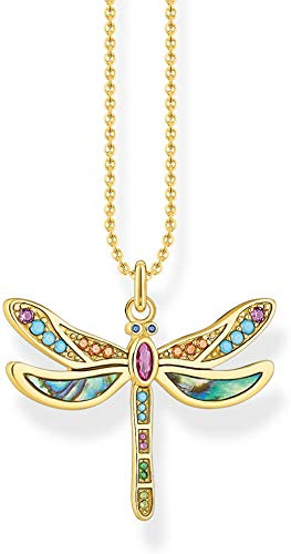 THOMAS SABO Damen Halskette Libelle gold 925 Sterlingsilber, 38-42 cm Länge